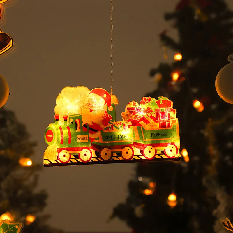 Christmas LED Light Snowflake Santa Hanging Sucker Lamp Window Ornaments Decoration for Home Xmas Navidad 2025 New Year Decor - Image 3